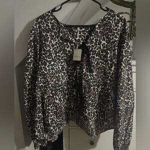 Free People animal print jacket NWT